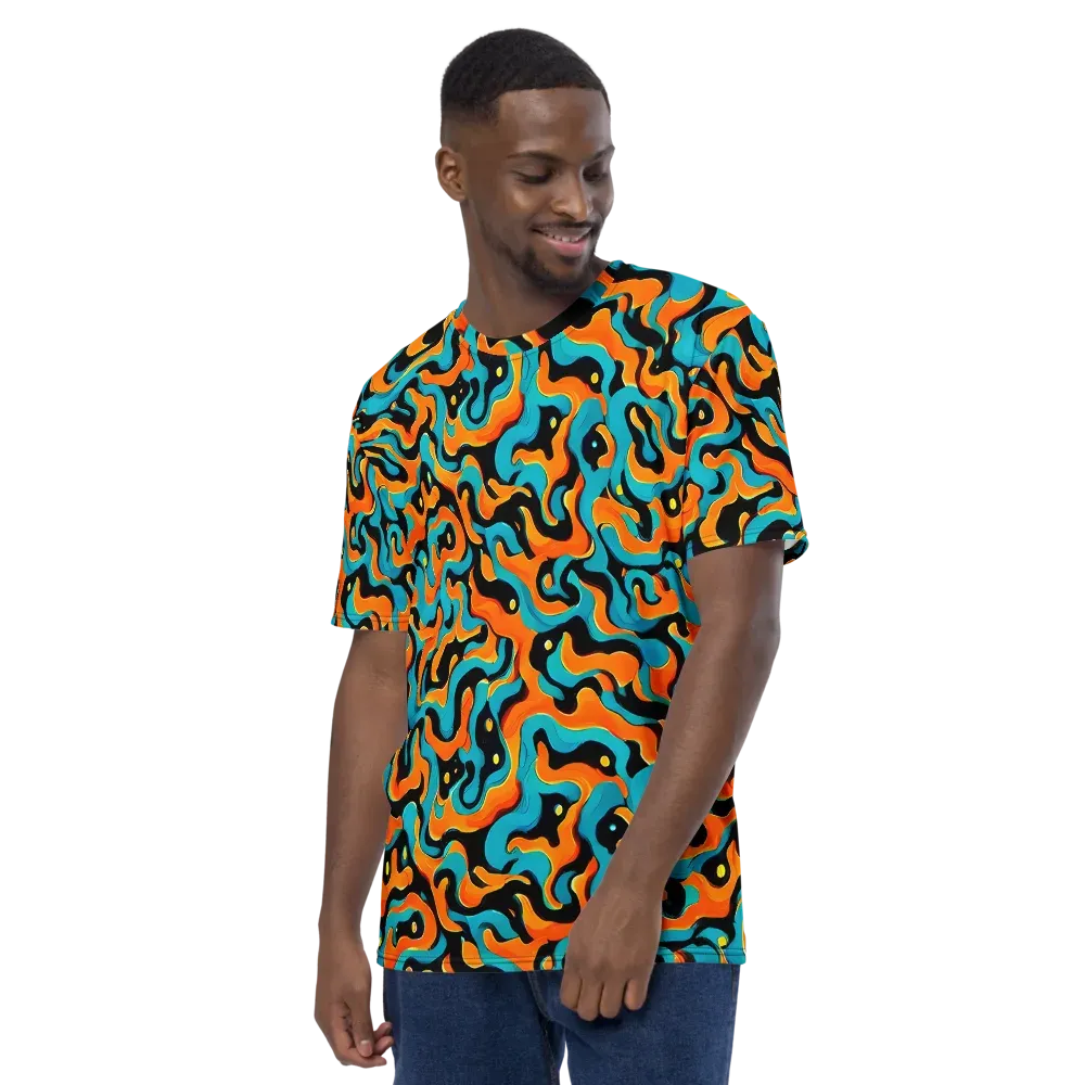 Voltage Wave on Men's Crew Neck T-Shirt — Left
