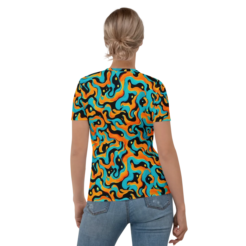 Voltage Wave on Women's Crew Neck T-Shirt — Back