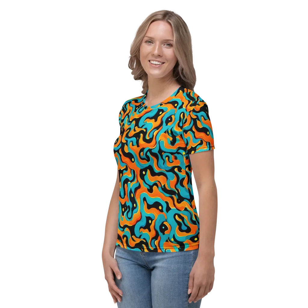 Voltage Wave on Women's Crew Neck T-Shirt — Left