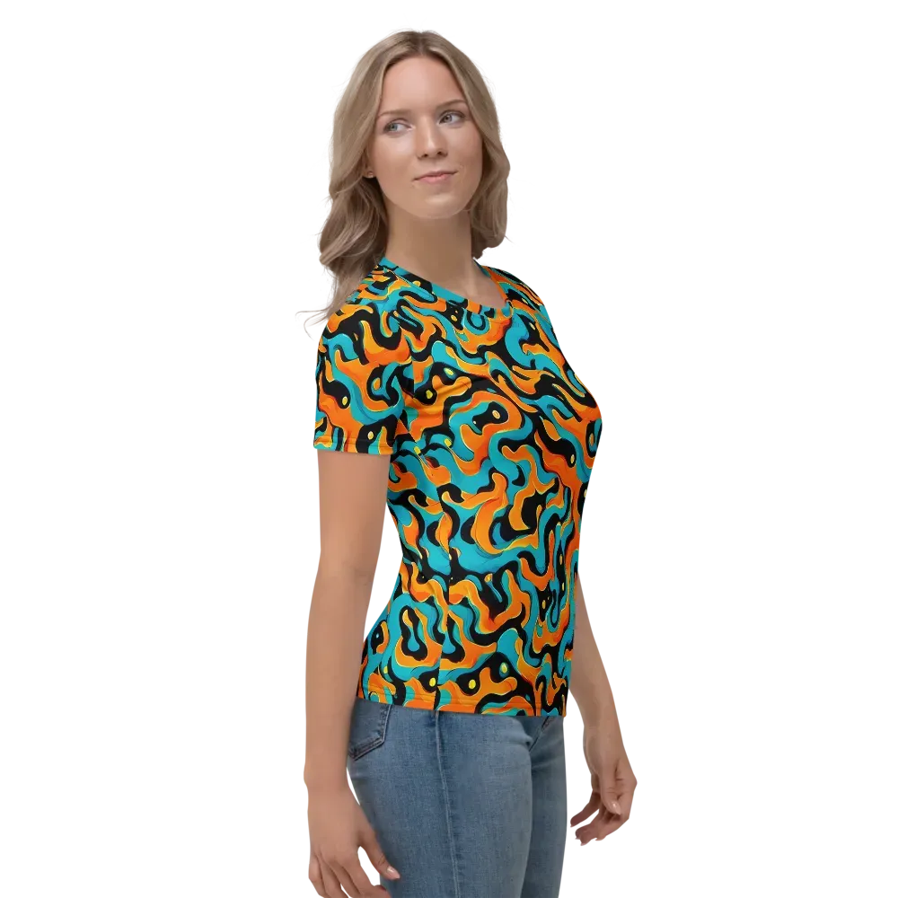 Voltage Wave on Women's Crew Neck T-Shirt — Right