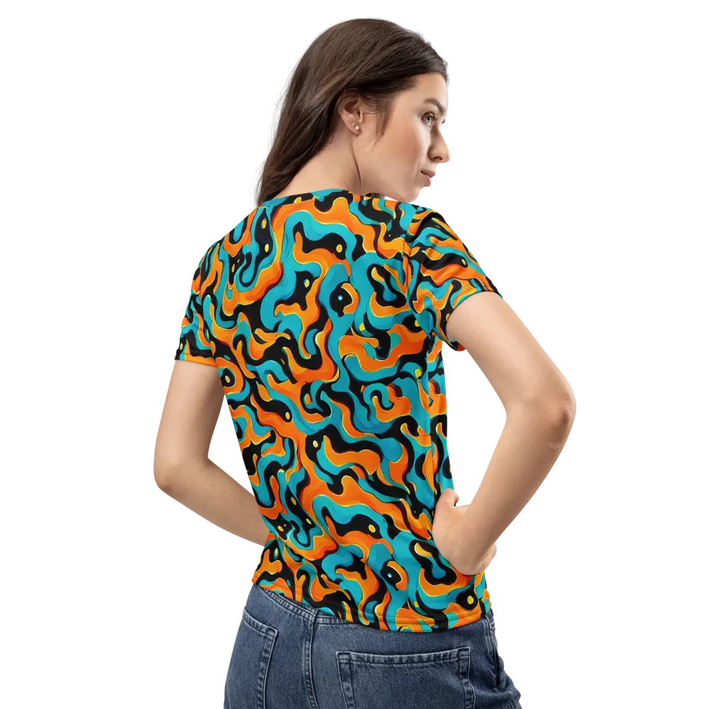 Voltage Wave on Women's Crew Neck T-Shirt — Back