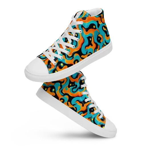 Voltage Wave on a Women's High Top Canvas Shoes
