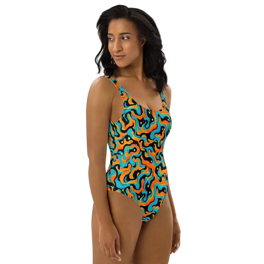 Voltage Wave on One-Piece Swimsuit — Right