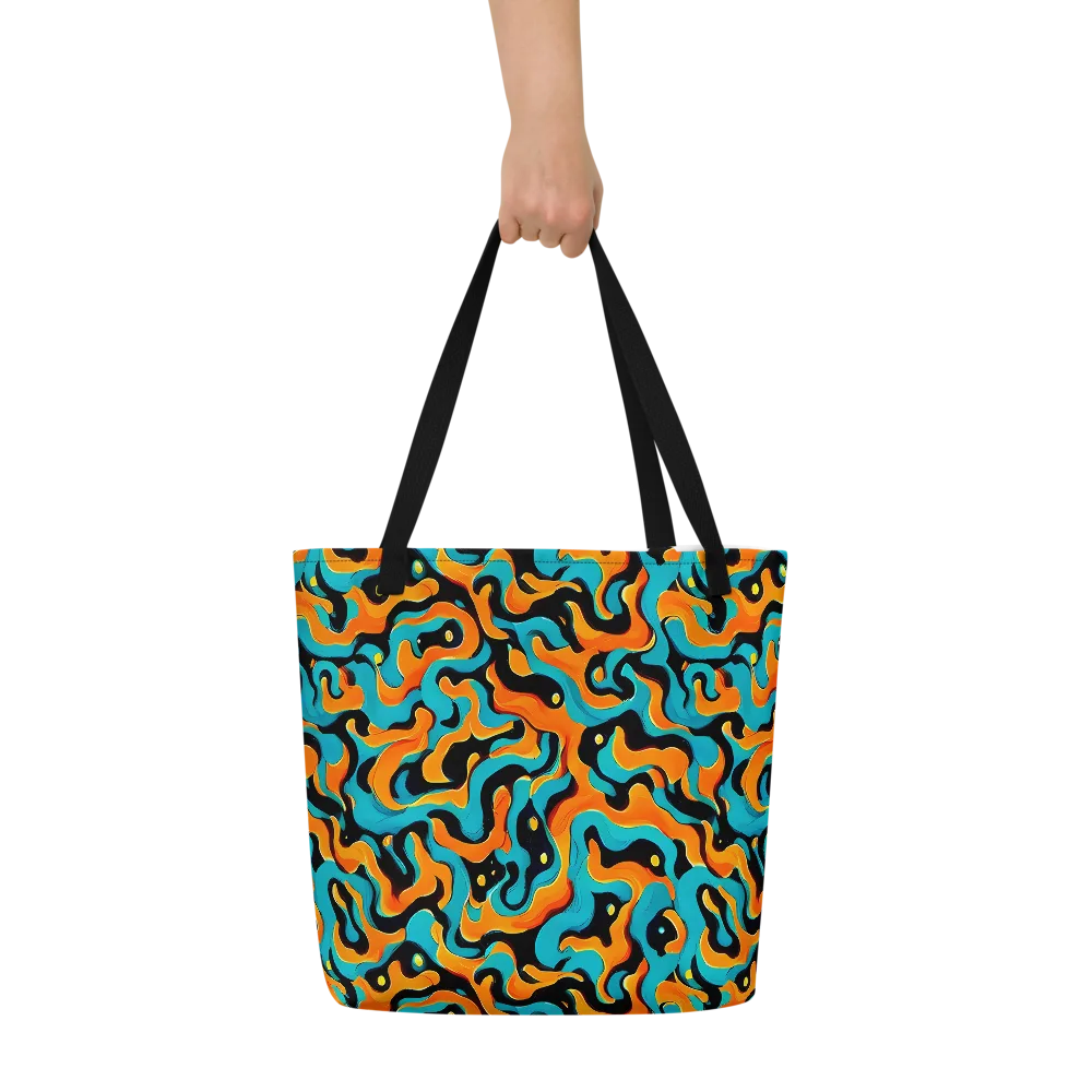 Voltage Wave on Large Tote Bag W/ Pocket — Front