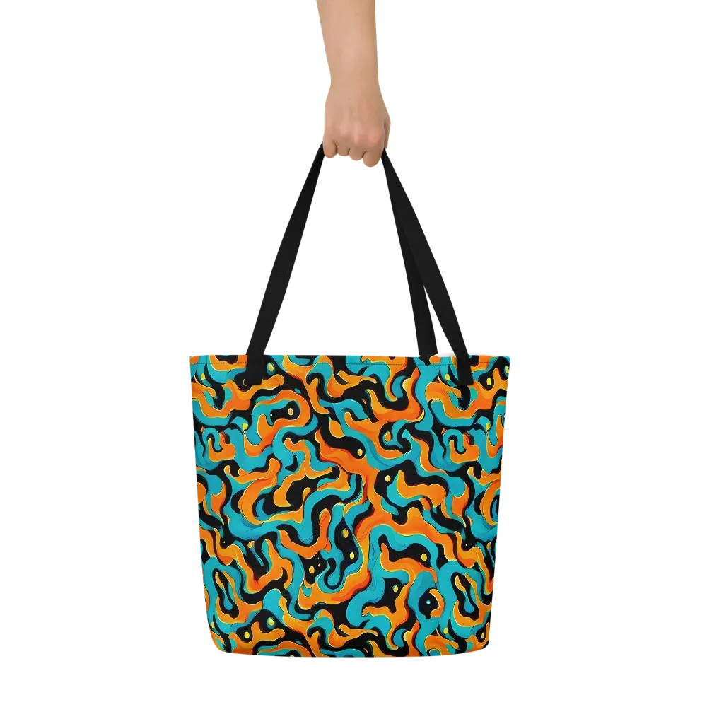 Voltage Wave on Large Tote Bag W/ Pocket — Front