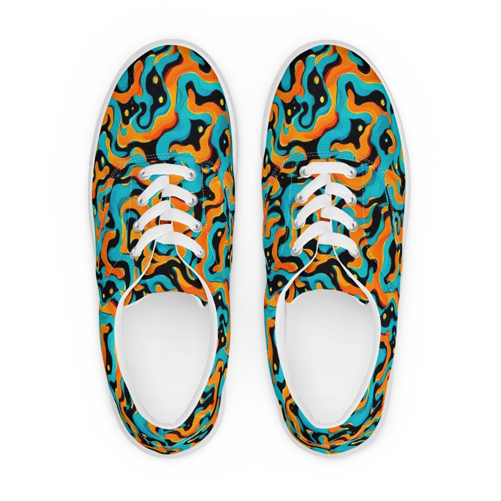 Voltage Wave on Men's Lace-Up Canvas Shoes — Front