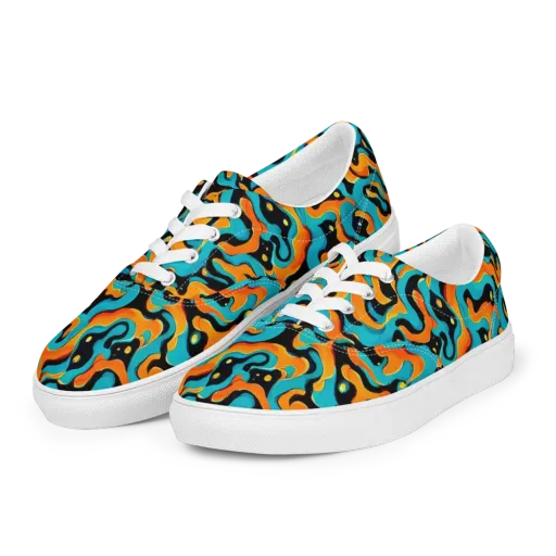 Voltage Wave on a Men's Lace-Up Canvas Shoes