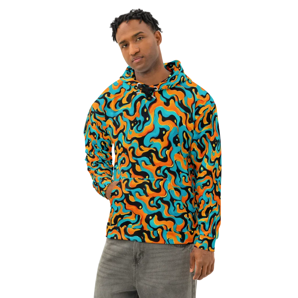 Voltage Wave on Cotton Hoodie — Left Front