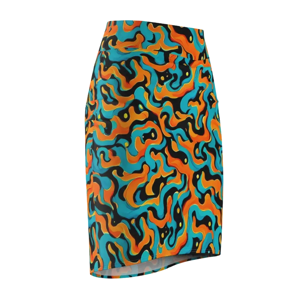 Voltage Wave on Pencil Skirt — Front Side