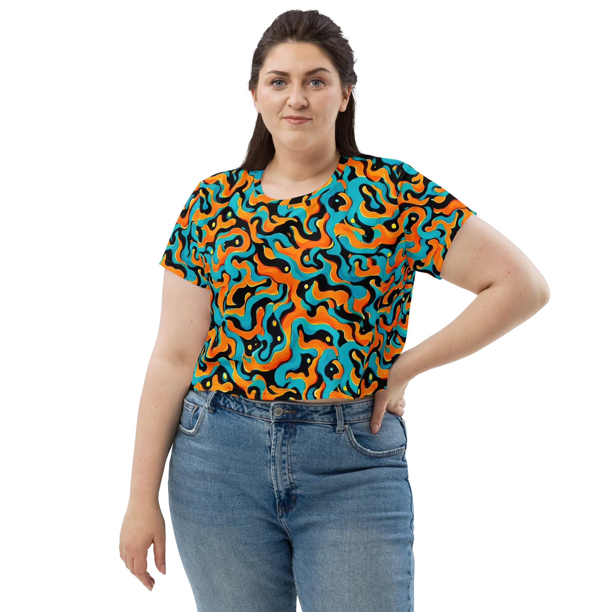 Voltage Wave on Crop Tee — Front