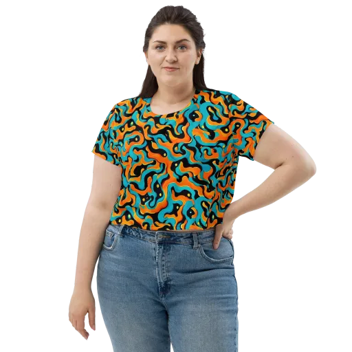 Voltage Wave on a Crop Tee