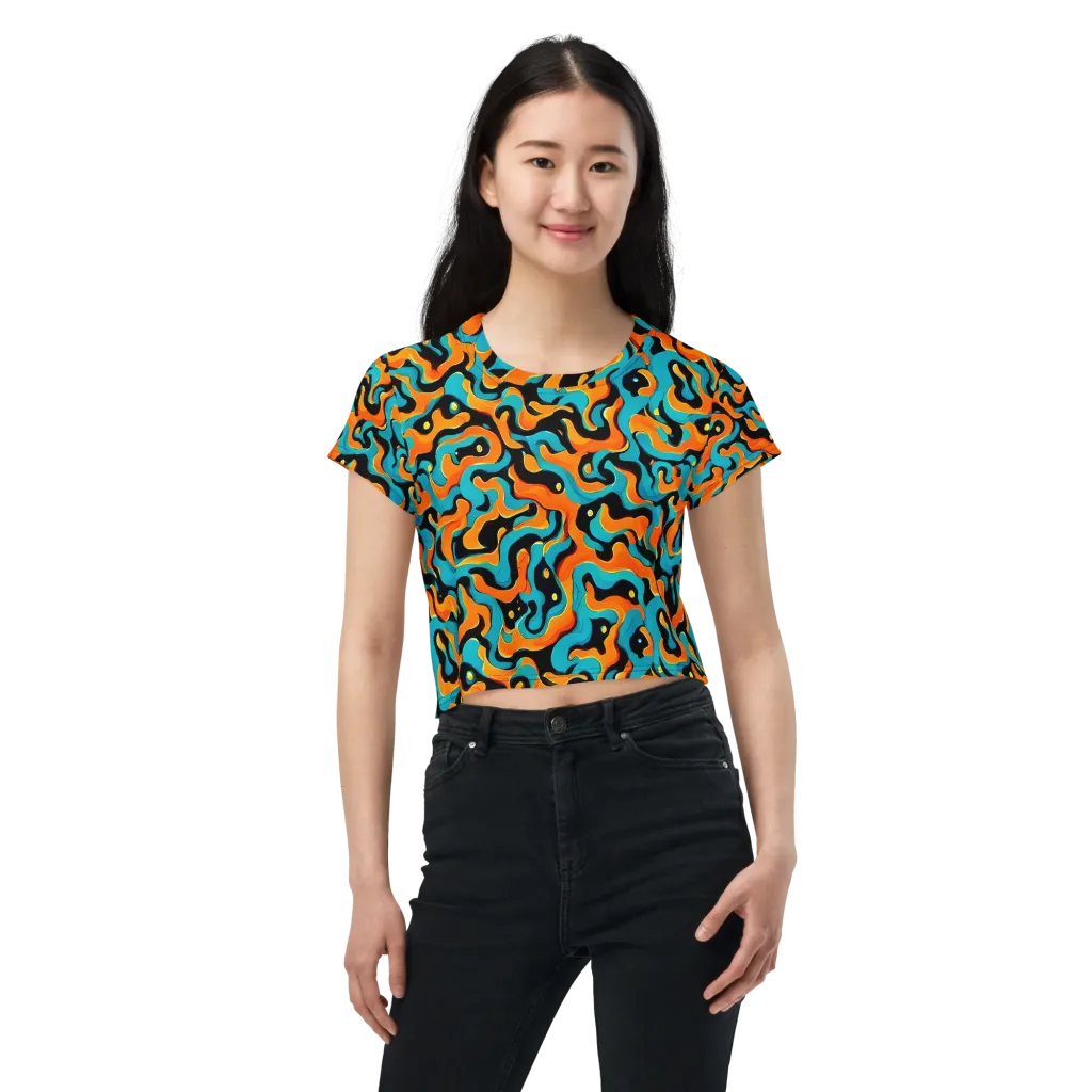 Voltage Wave on Crop Tee — Front
