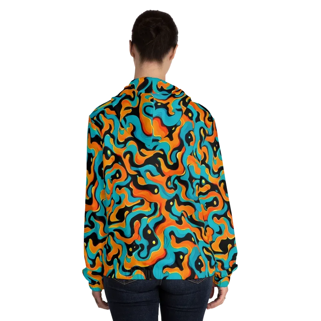 Voltage Wave on Women's Full-Zip Hoodie — Back On Person
