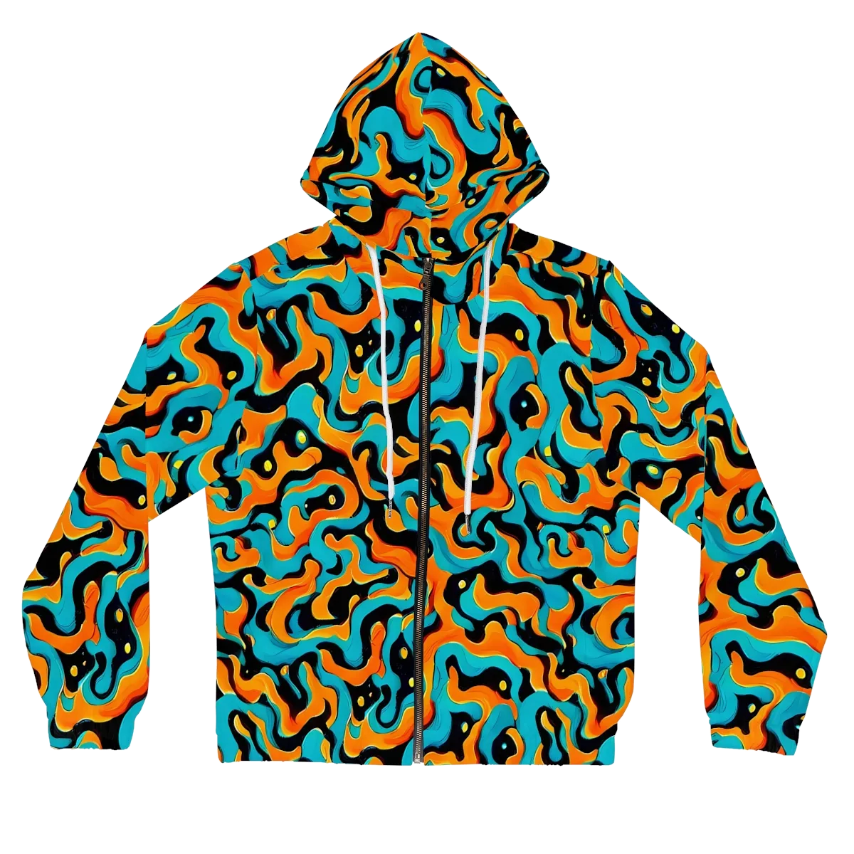 Voltage Wave on Women's Full-Zip Hoodie — Front