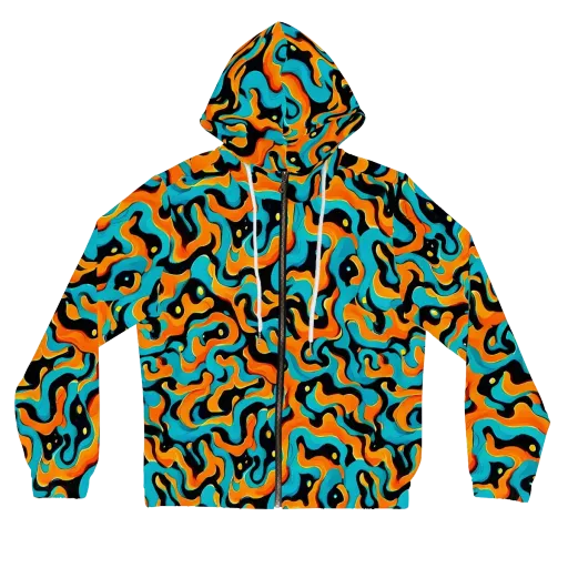 Voltage Wave on a Women's Full-Zip Hoodie