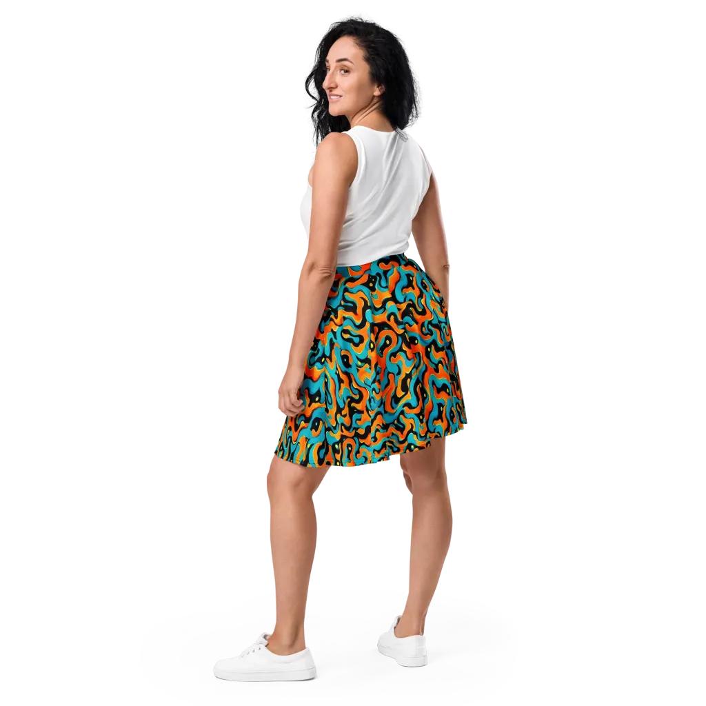 Voltage Wave on Skater Skirt — Back