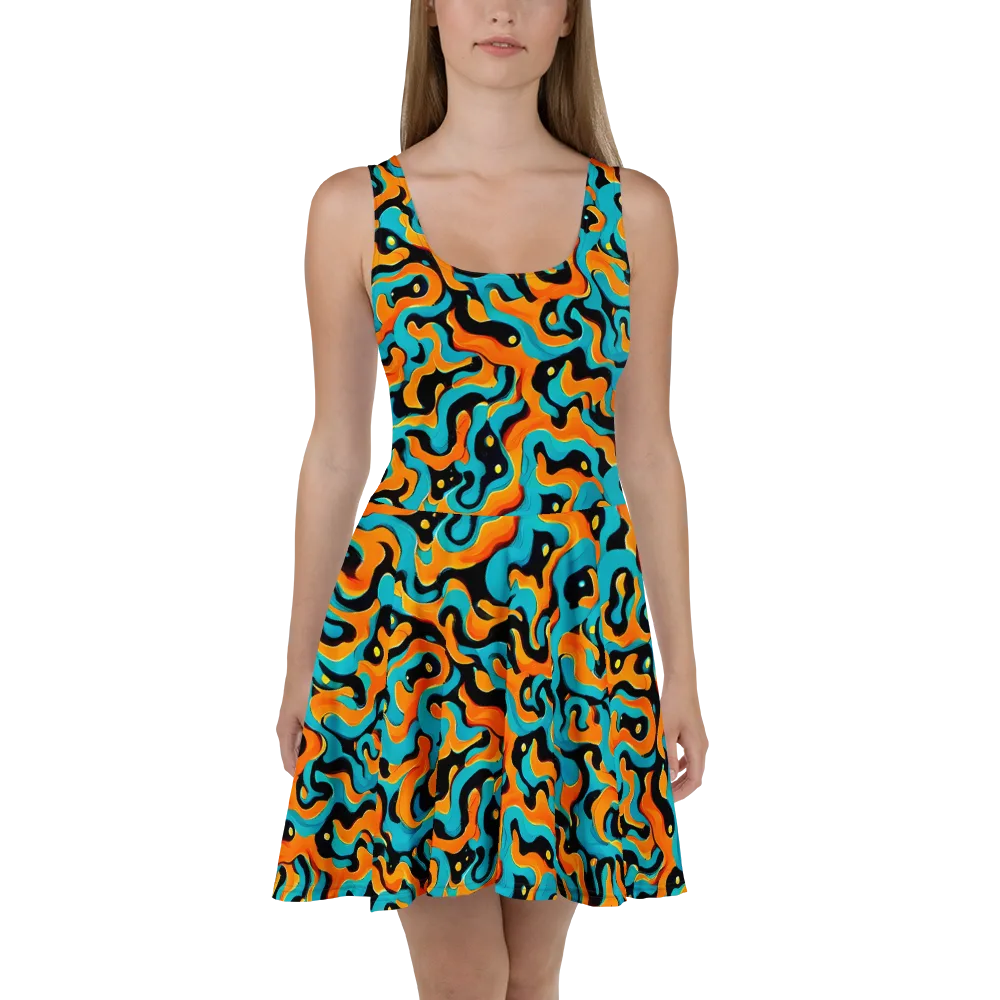 Voltage Wave on Skater Dress — Front