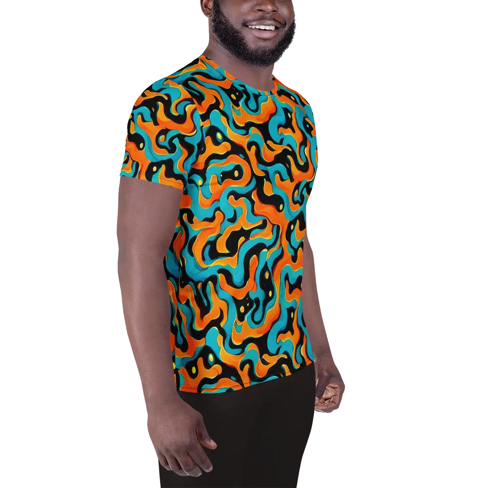 Voltage Wave on Men's Athletic T-Shirt — Right