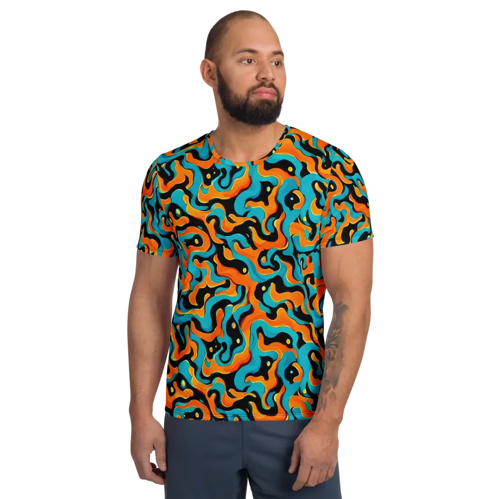Voltage Wave on Men's Athletic T-Shirt — Front