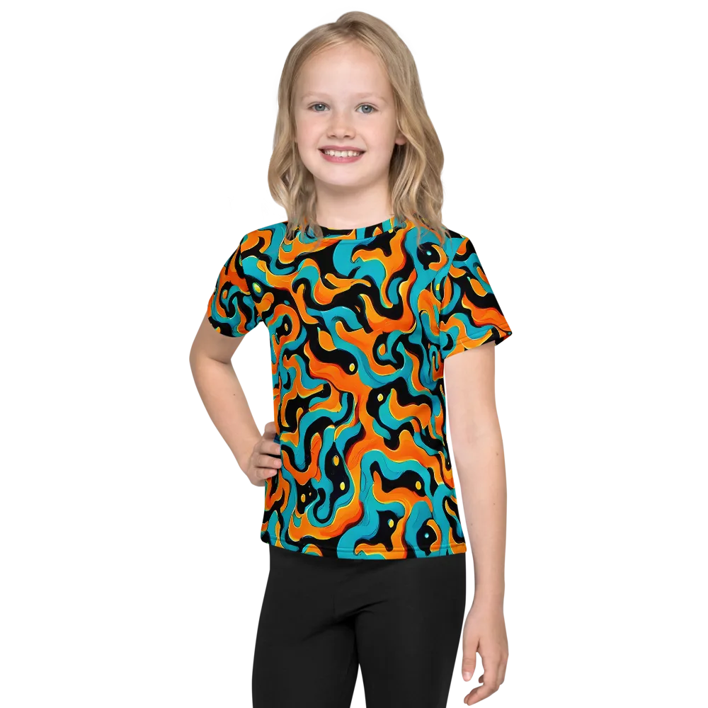 Voltage Wave on Kids Crew Neck T-Shirt — Front