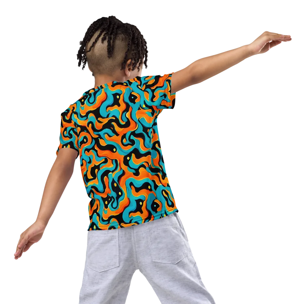 Voltage Wave on Kids Crew Neck T-Shirt — Back