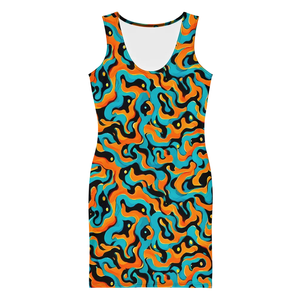 Voltage Wave on Bodycon Dress — Front