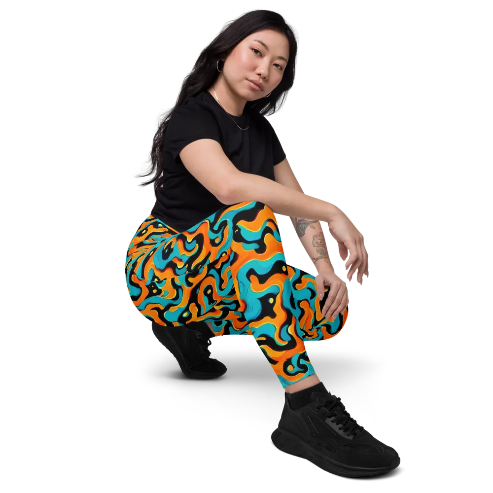 Voltage Wave on Leggings with Pockets — Right Front
