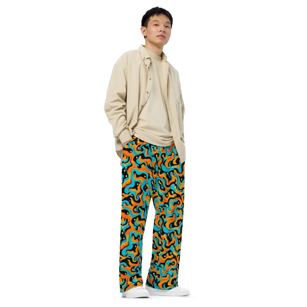 Voltage Wave on Wide-Leg Pants — Right Front