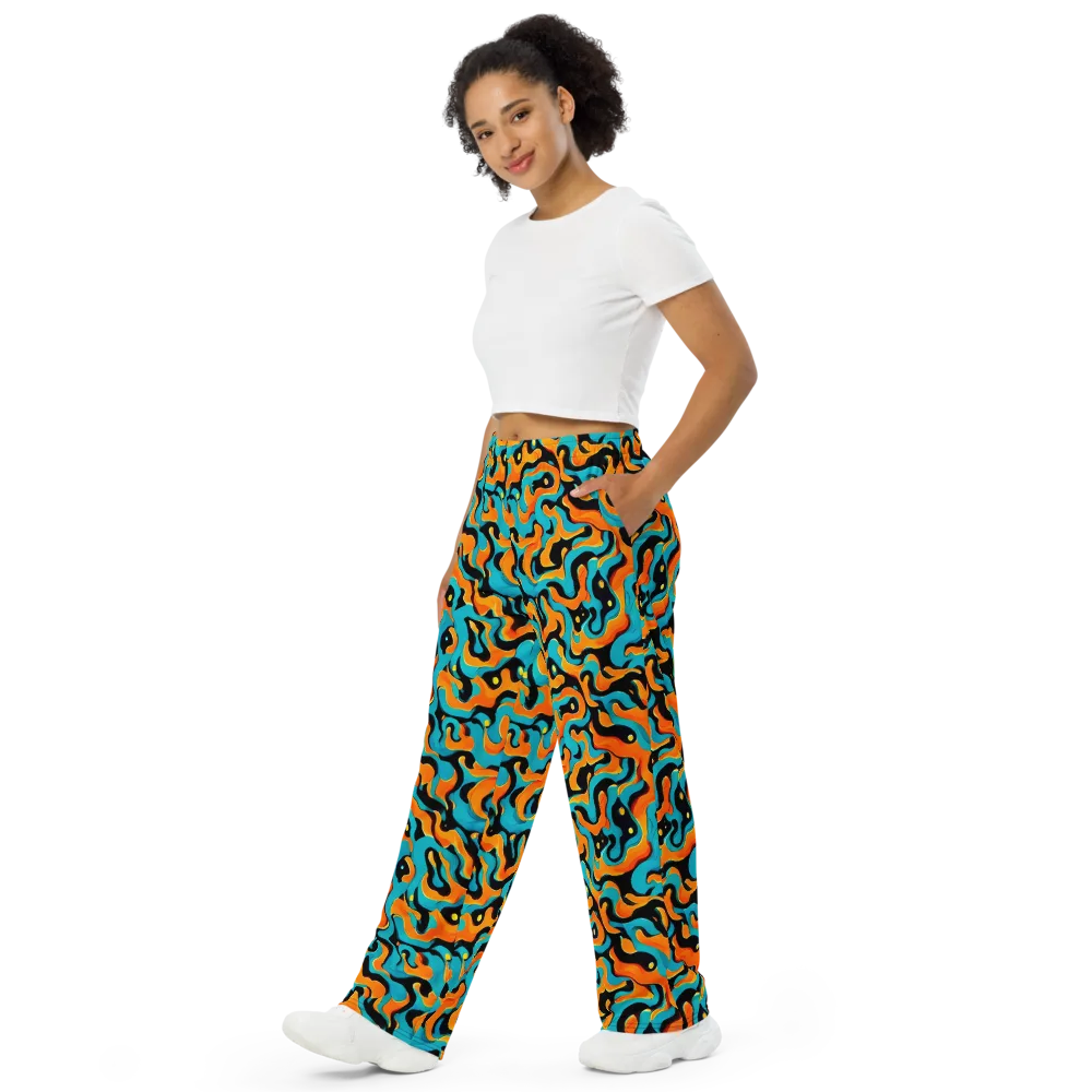 Voltage Wave on Wide-Leg Pants — Left Front