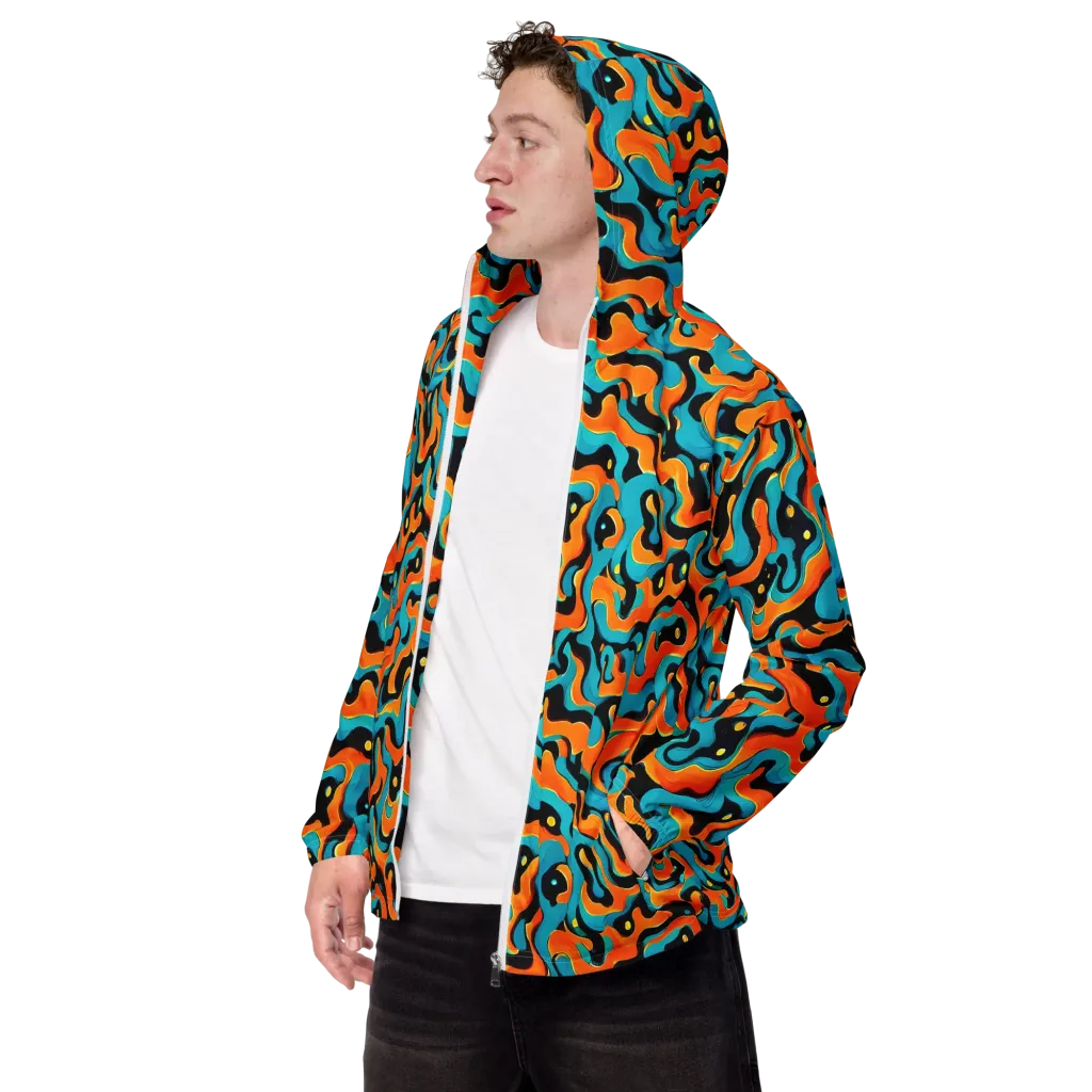 Voltage Wave on Men's Windbreaker — Left Front
