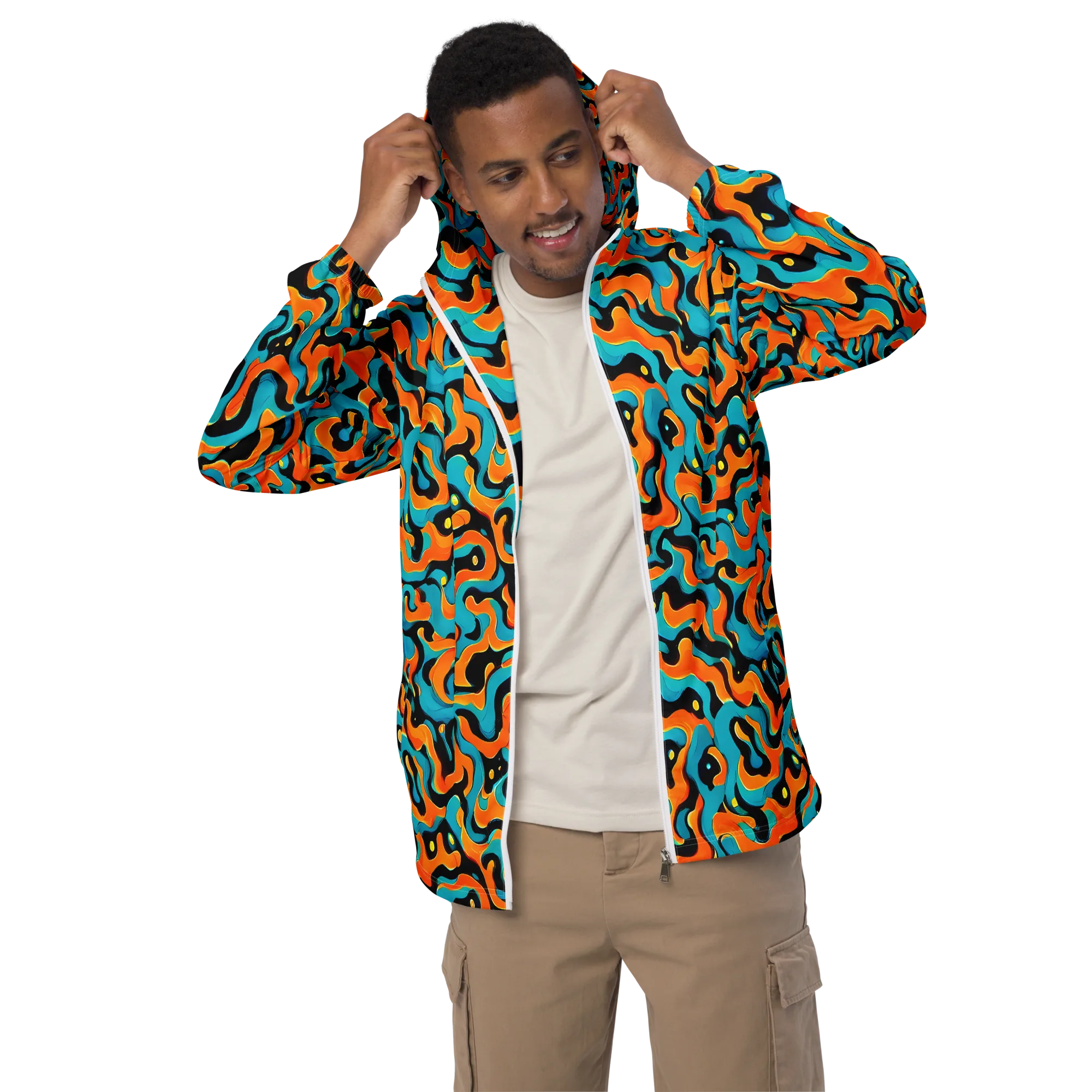 Voltage Wave on Men's Windbreaker — Front