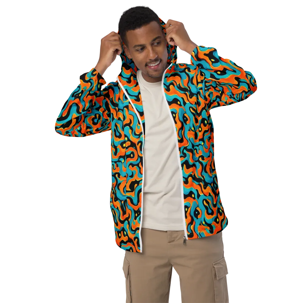 Voltage Wave on Men's Windbreaker — Front