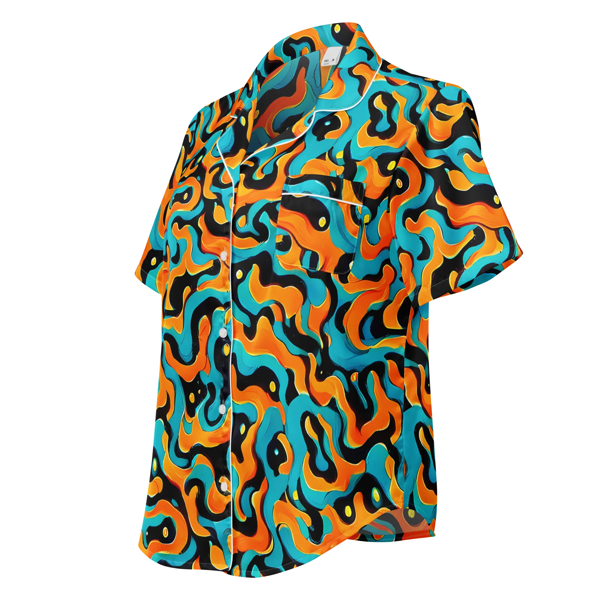 Voltage Wave on Women's Short Sleeve Pajama Top — Left Front