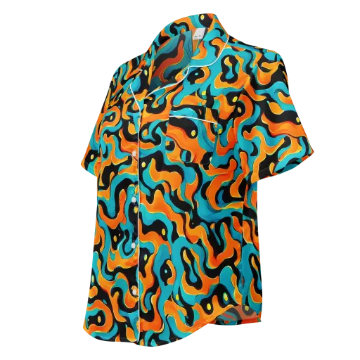 Voltage Wave on a Women's Short Sleeve Pajama Top