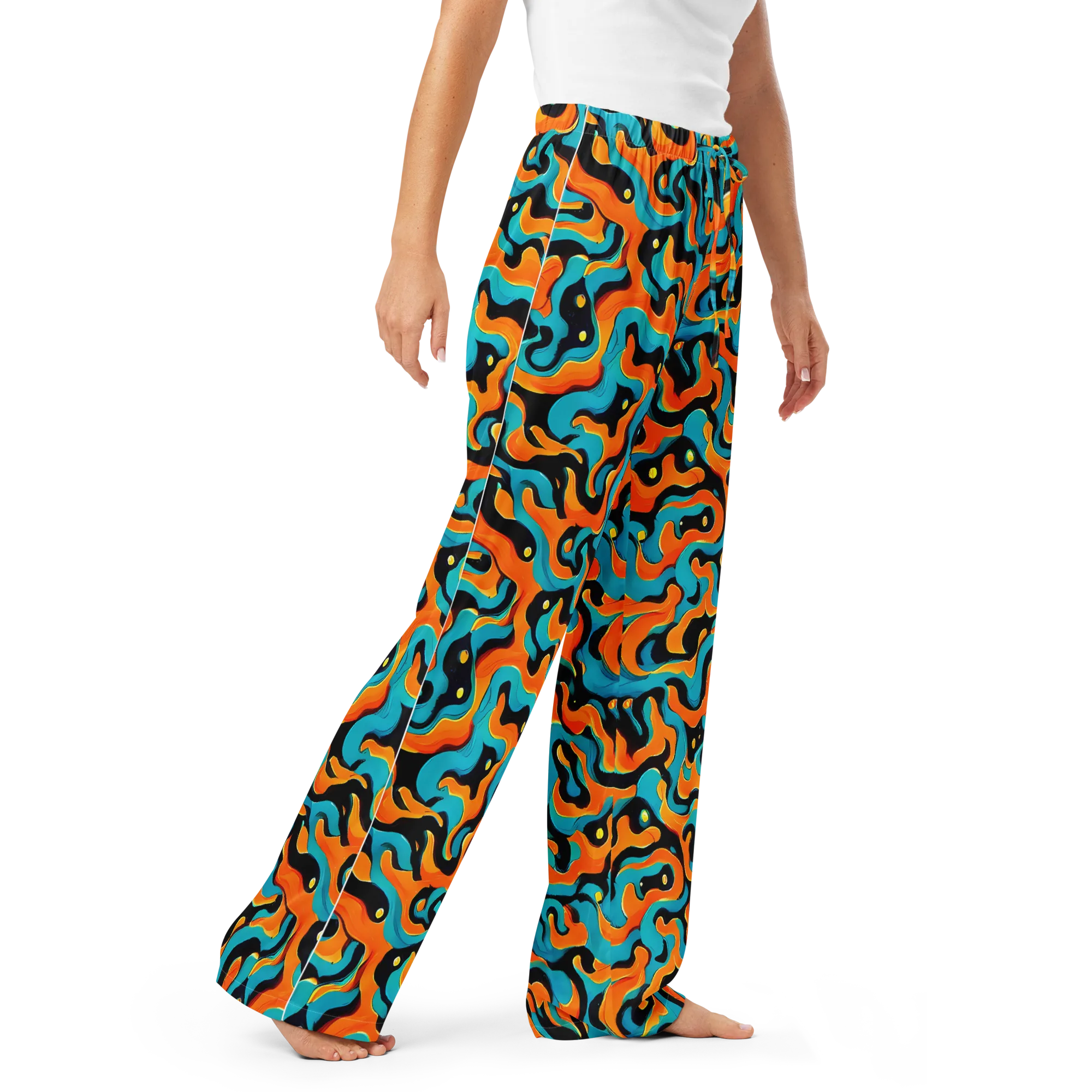 Voltage Wave on Women's Pajama Pants — Right Front