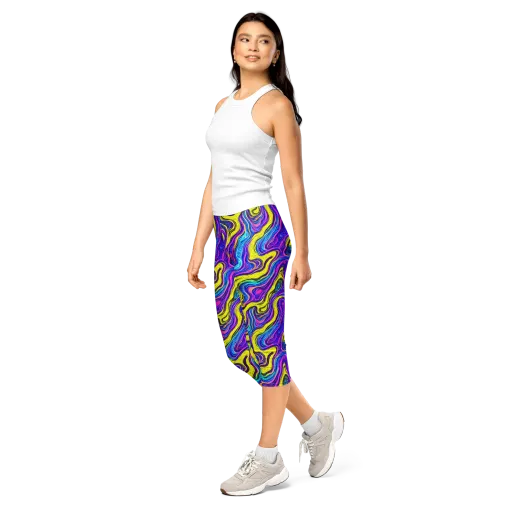 Vivid Whirl on a Capri Leggings