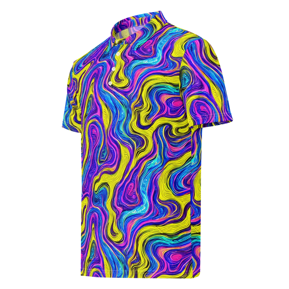 Vivid Whirl on Men's Slim Fit Polo Shirt — Left Front
