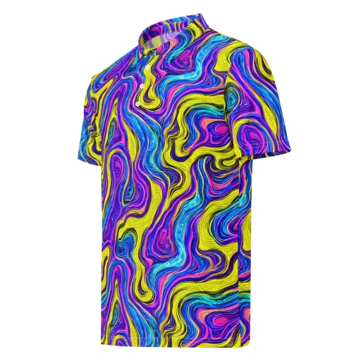 Vivid Whirl on a Men's Slim Fit Polo Shirt