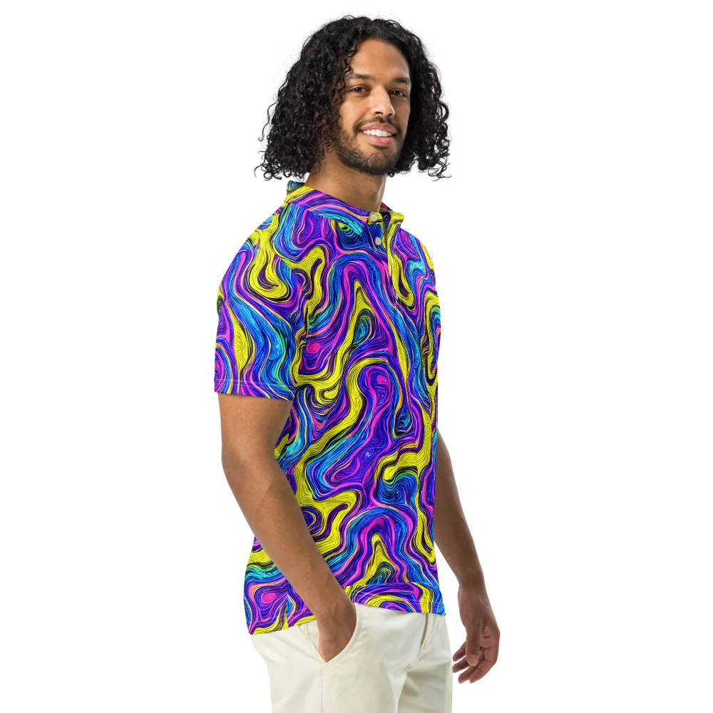 Vivid Whirl on Men's Slim Fit Polo Shirt — Right Front