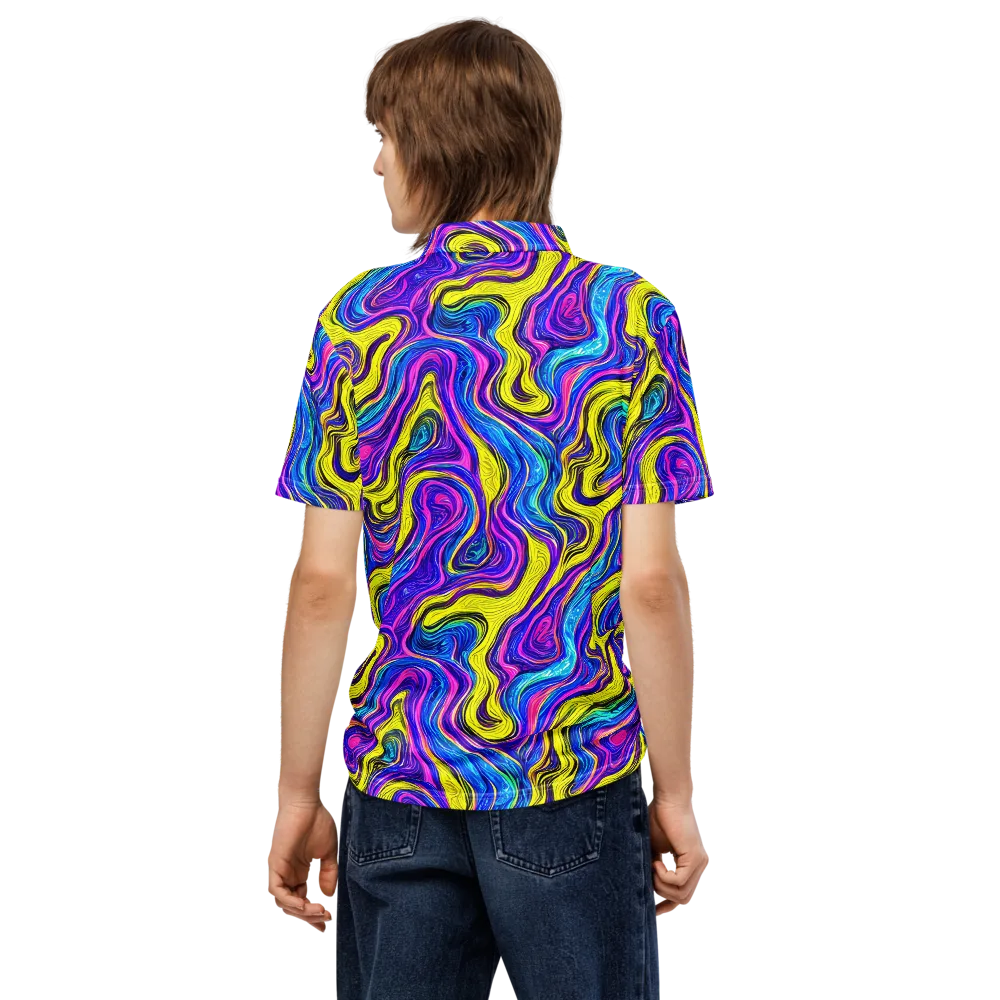 Vivid Whirl on Men's Slim Fit Polo Shirt — Back