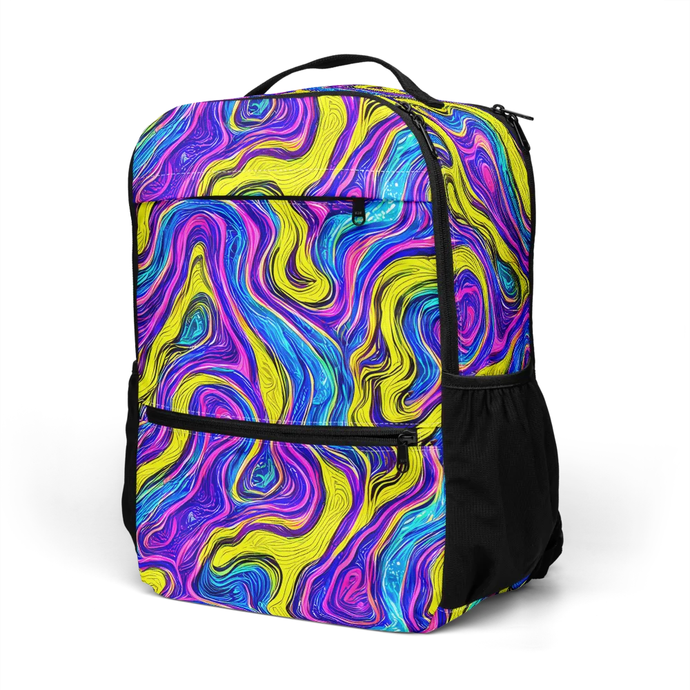 Vivid Whirl on Utility Backpack — Left Front