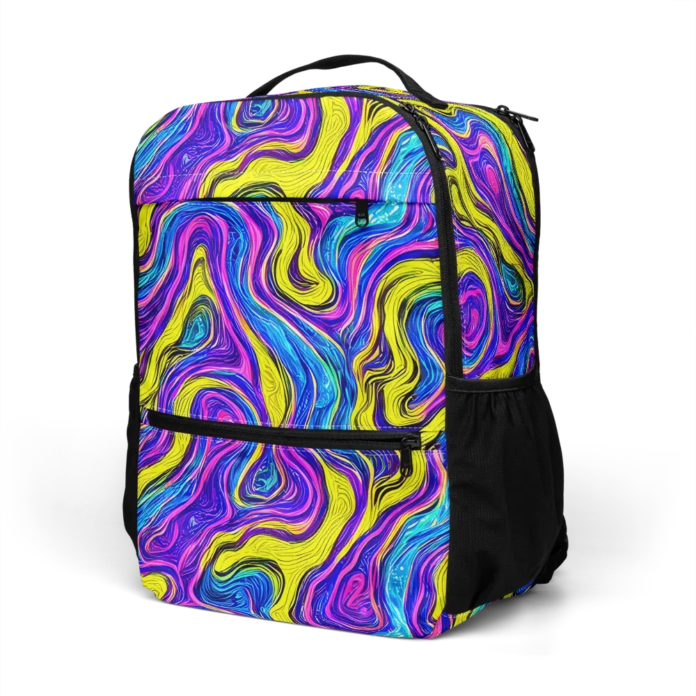 Vivid Whirl on Utility Backpack — Left Front