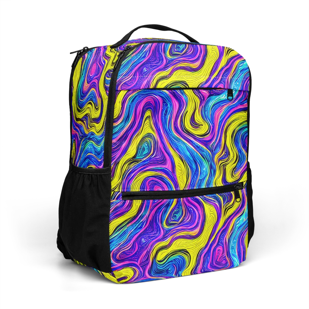 Vivid Whirl on Utility Backpack — Right Front