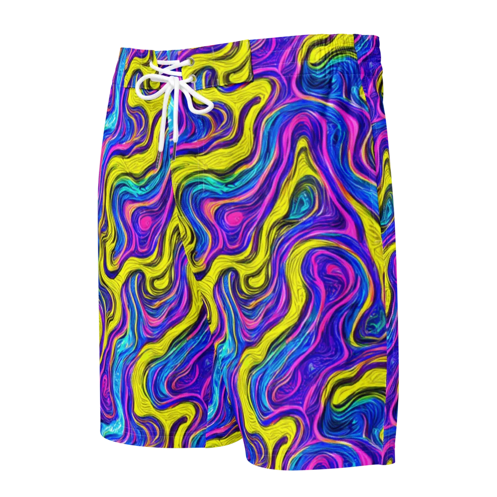 Vivid Whirl on Men's Board Shorts — Front