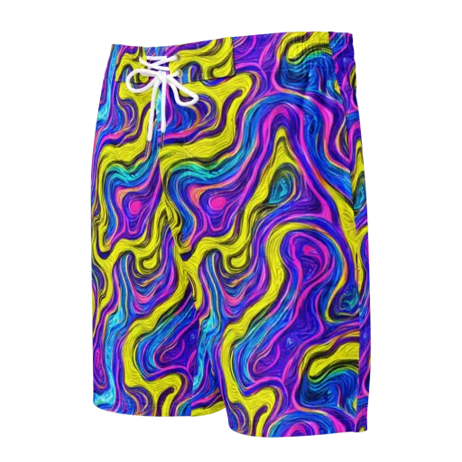 Vivid Whirl on a Men's Board Shorts