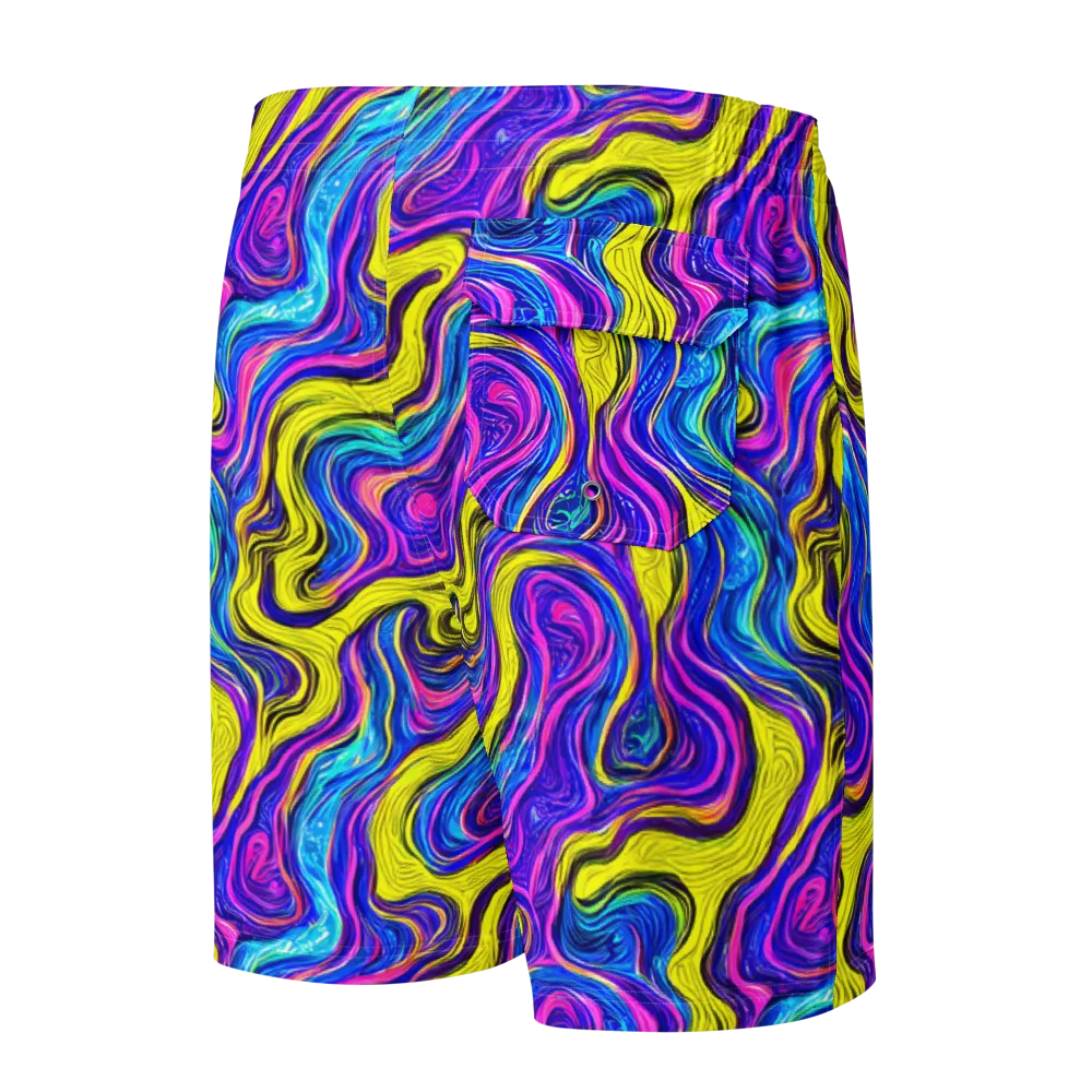 Vivid Whirl on Men's Board Shorts — Back