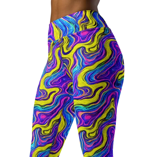 Vivid Whirl on a Yoga Leggings