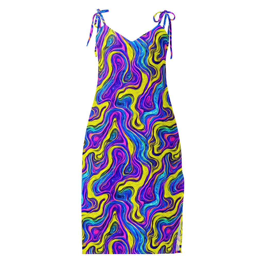 Vivid Whirl on Slip Dress — Front