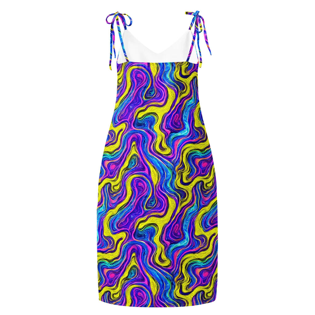Vivid Whirl on Slip Dress — Back