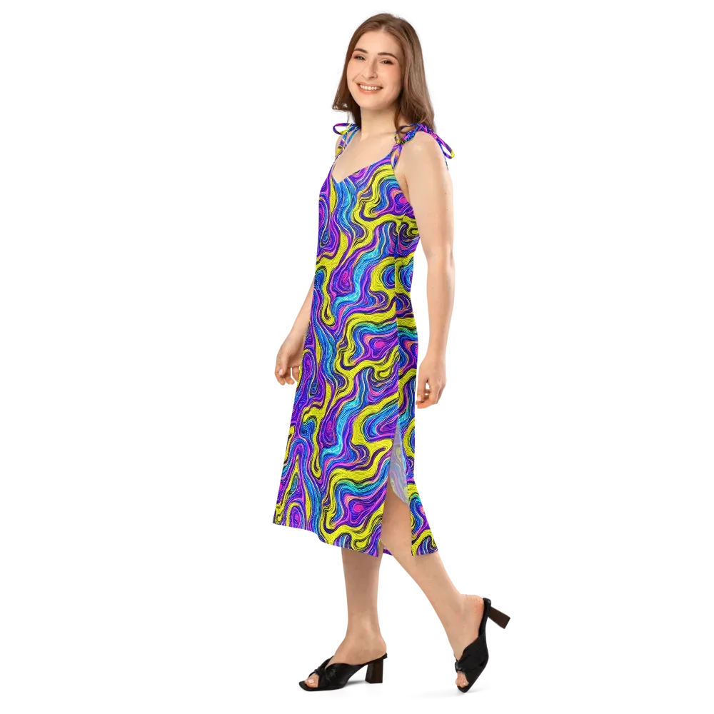 Vivid Whirl on Slip Dress — Left Front